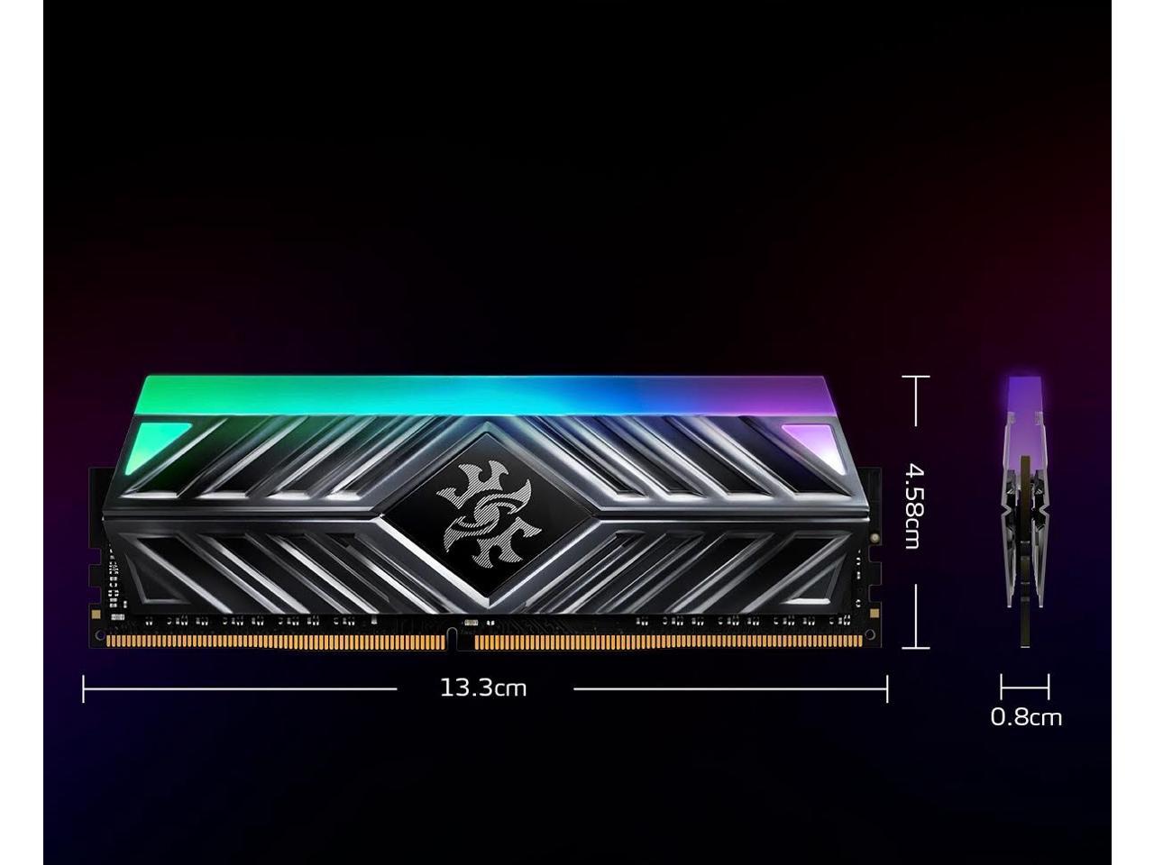 XPG SPECTRIX D41 TUF Gaming Limited Edition RGB 3200MHz 32GB (2x16GB) 288-Pin DDR4 PC4-25600 Desktop U-DIMM Memory Retail Kit Black AX4U3200716G16A-DB41