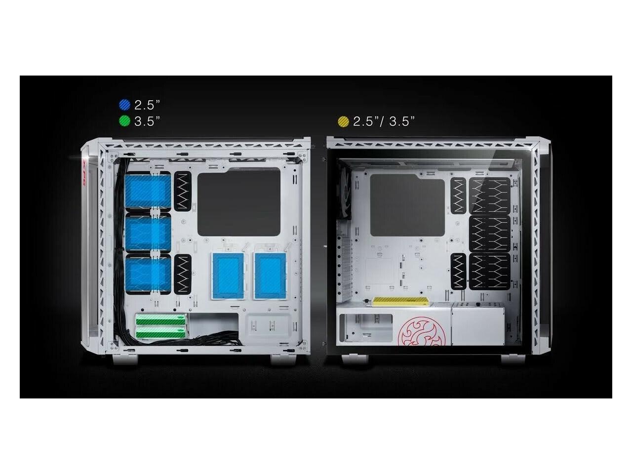 XPG BATTLECRUISER ATX Mid-Tower RGB Case: Tempered Glass Tool-Less Design White