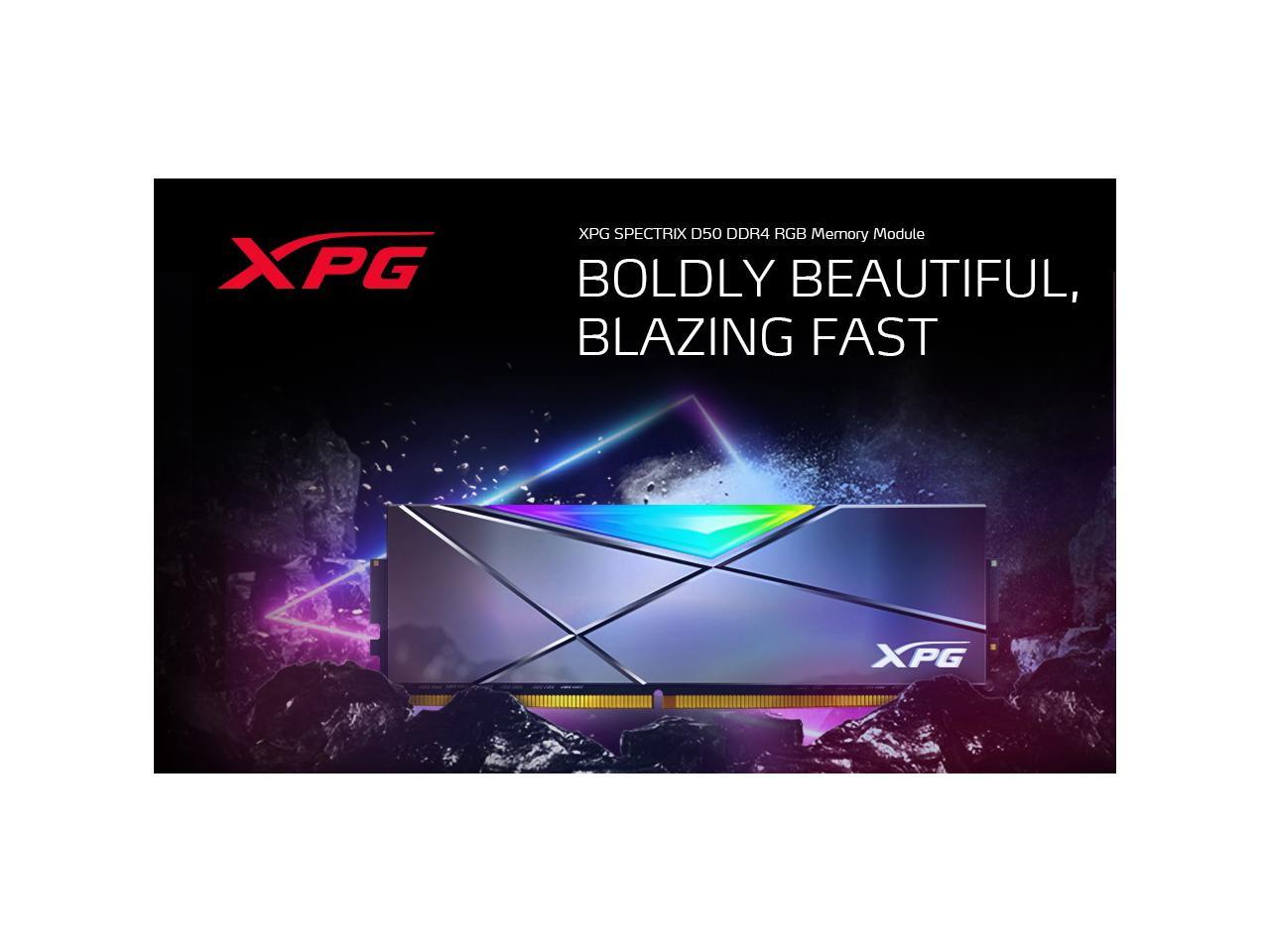 XPG SPECTRIX D50 RGB Desktop Memory: 32GB (2x16GB) DDR4 3600MHz CL18 White