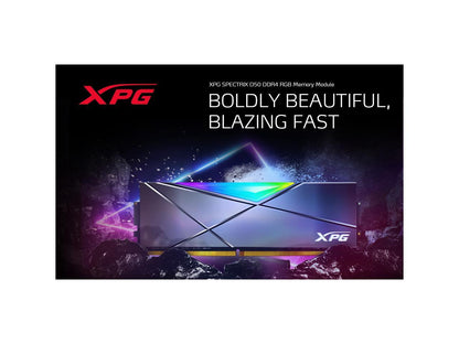 XPG SPECTRIX D50 RGB Desktop Memory: 32GB (2x16GB) DDR4 3600MHz CL18 White