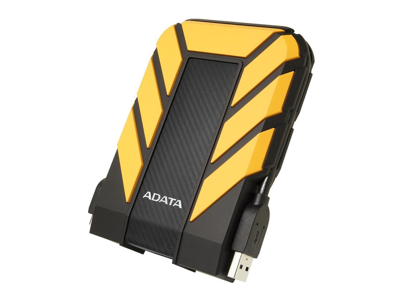 ADATA Durable Series HD710: 2TB Yellow External USB 3.1 Portable Hard Drive Gaming Console Compatible