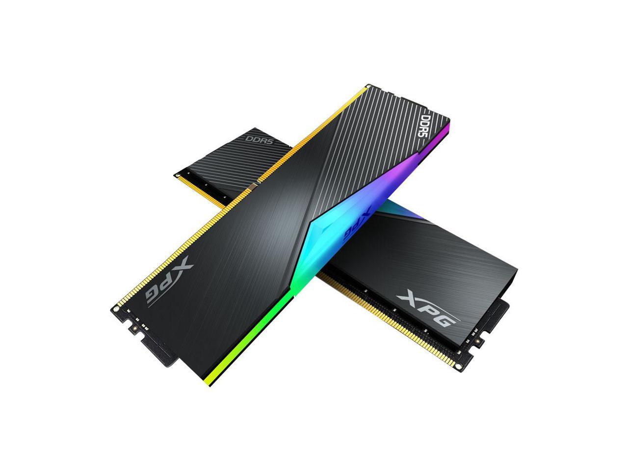 XPG LANCER RGB DDR5 Desktop Memory: 32GB (2x16GB) 6000 MHz CL40-40-40 | RGB w/ Black Heatsink Intel XMP 3.0 Compatible