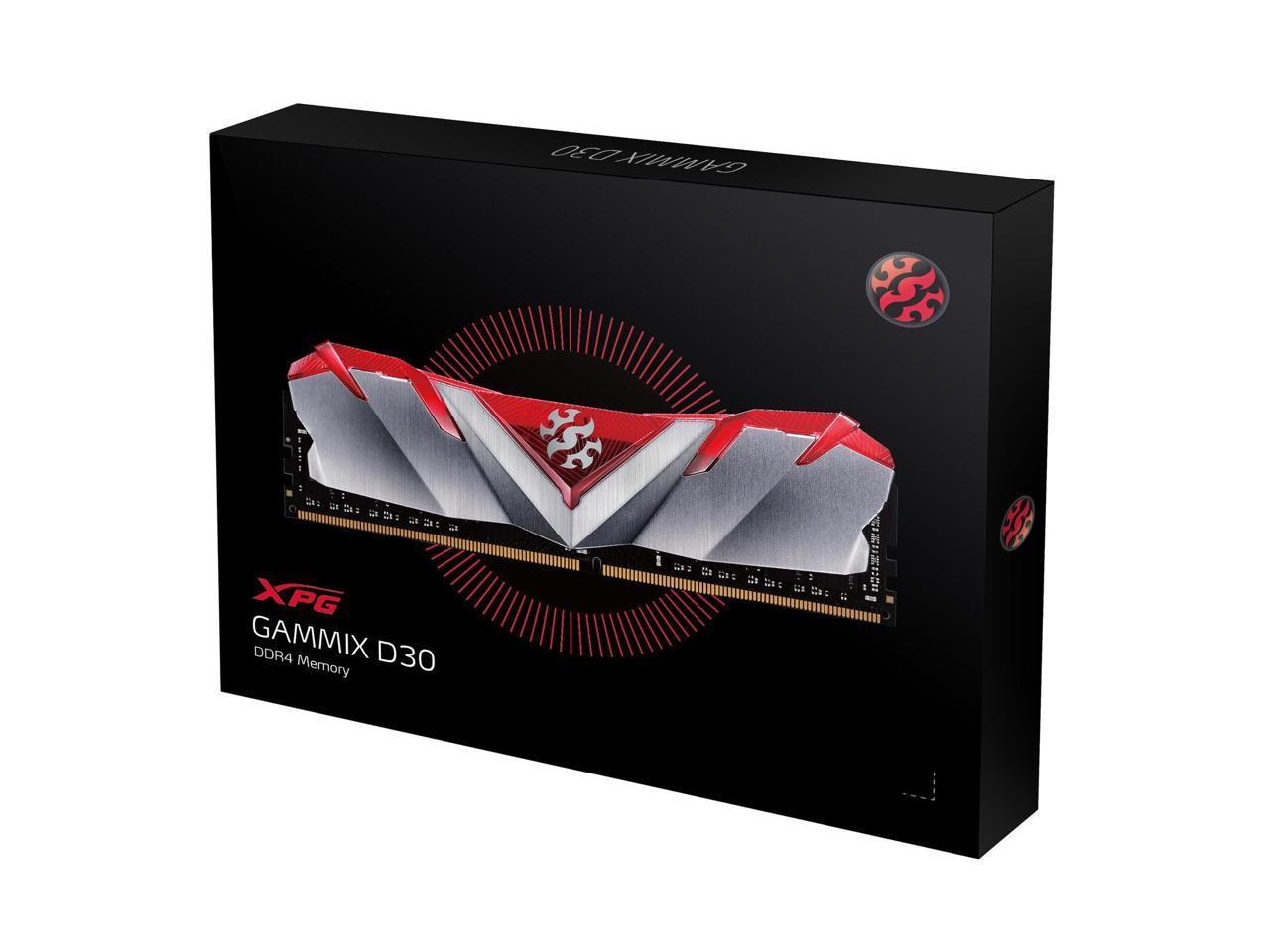 XPG GAMMIX D30 Desktop Memory: 16GB (2x8GB) DDR4 3200MHz CL16 Red