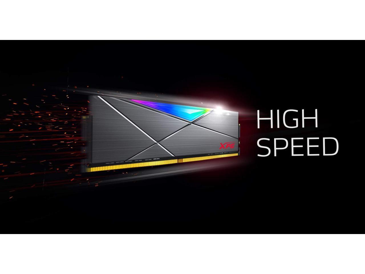 XPG SPECTRIX D50 RGB Desktop Memory: 32GB (2x16GB) DDR4 3600MHz CL18 GREY