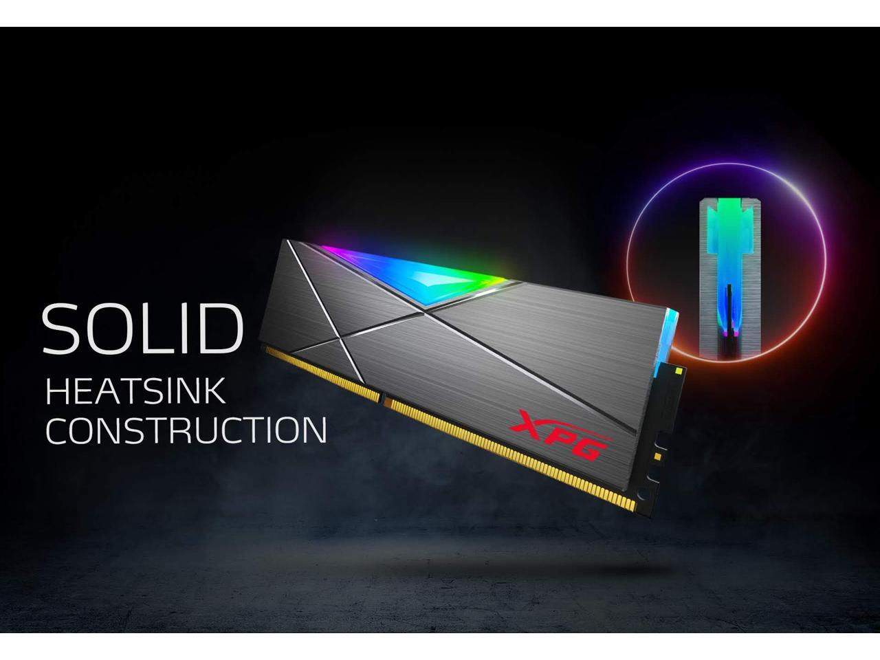 XPG SPECTRIX D50 RGB Desktop Memory: 16GB (2x8GB) DDR4 4133MHz CL19 GREY