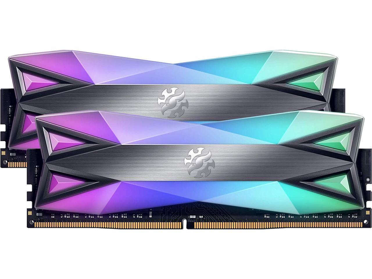 XPG SPECTRIX D60G RGB Desktop Memory Series: 32GB (2x16GB) DDR4 3000MHz CL16 GREY