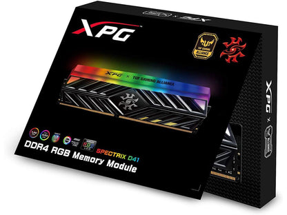XPG SPECTRIX D41 TUF Gaming Limited Edition RGB 3200MHz 32GB (2x16GB) 288-Pin DDR4 PC4-25600 Desktop U-DIMM Memory Retail Kit Black AX4U3200716G16A-DB41