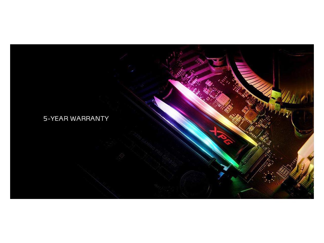XPG SPECTRIX S40G RGB M.2 2280 256GB PCI-Express 3.0 x4 3D TLC Internal Solid State Drive (SSD) AS40G-256GT-C
