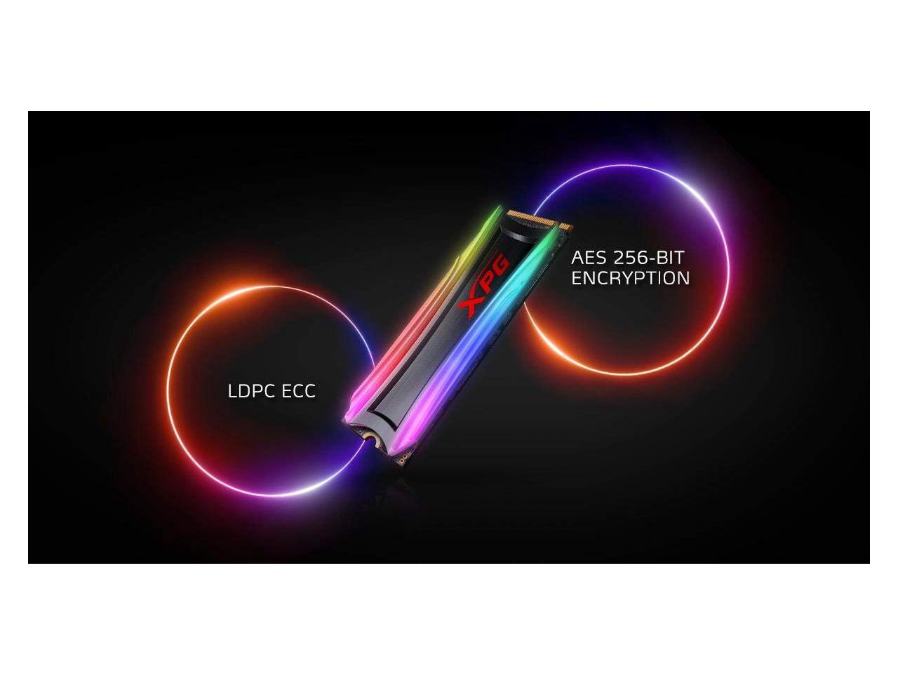 XPG SPECTRIX S40G RGB M.2 2280 256GB PCI-Express 3.0 x4 3D TLC Internal Solid State Drive (SSD) AS40G-256GT-C