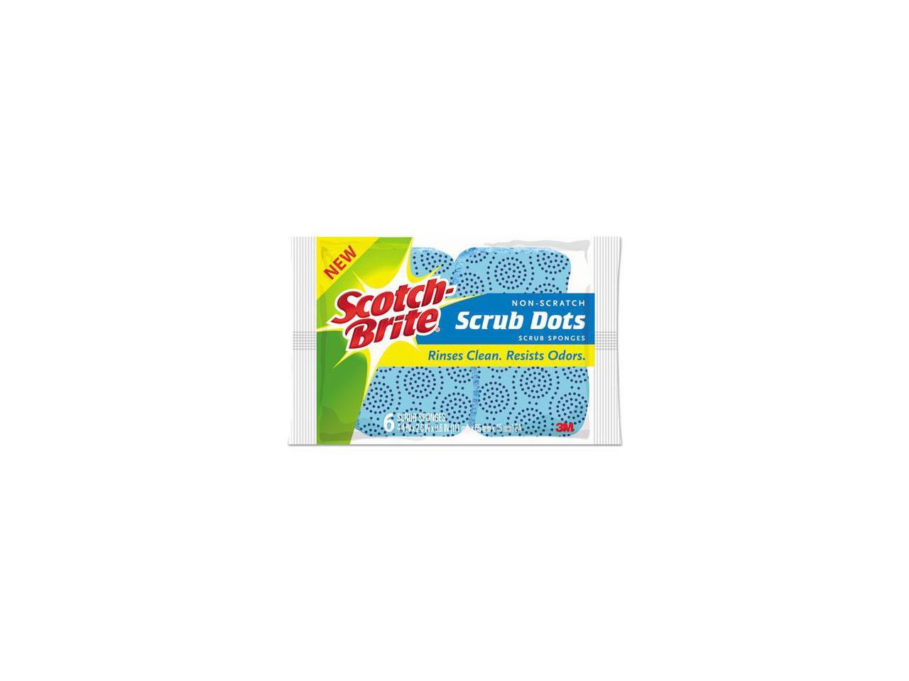 Scrub Dots Non-Scratch Scrub Sponges, 4 2/5 x 2 3/5, Blue, 6/Pack, 4 Pks/Ct