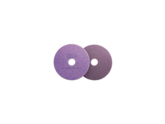 Diamond Floor Pads, 16" Diameter, Purple, 5/Carton