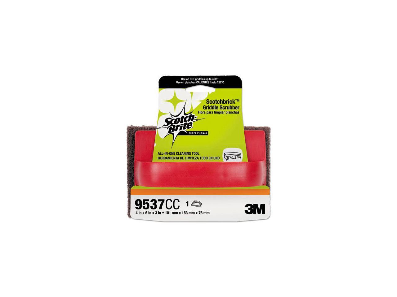 Scotchbrick Griddle Scrubber, 4 x 6 x 3, Red/Brown, 4 per Pack