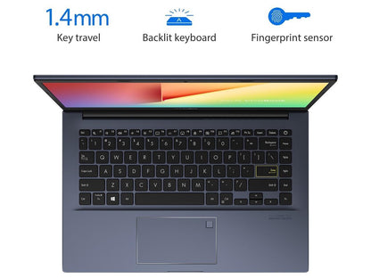 Newest Asus VivoBook 14" FHD Premium Thin & Light Laptop (Google Classroom Compatible), AMD 2nd Gen Ryzen 5 3500U, 8GB RAM, 256GB PCIe SSD, Backlit Keyboard, Fingerprint Reader, Windows 10 Home