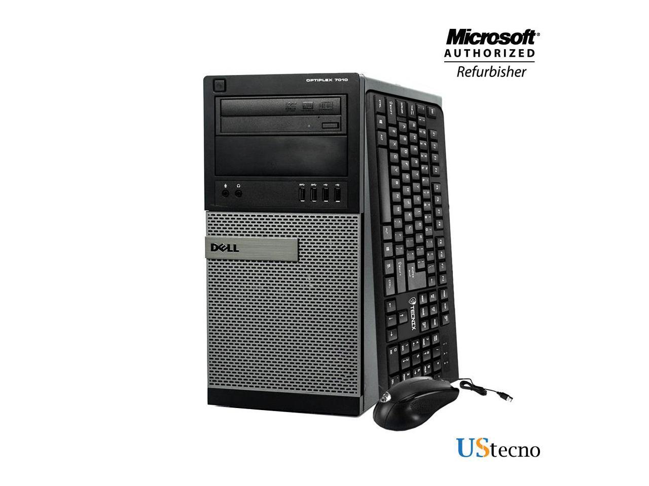 Dell Optiplex 7010 Tower Desktop Intel Core i5 3470 8GB 1TB HDD DVD Windows 10 Professional New Free Keyboard, Mouse,Power cord,WiFi Adapter