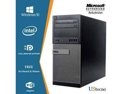 Dell Optiplex 9020 Tower Computer Intel Core i7 4770 16GB 1TB HDD DVD Windows 10 Professional New Free Keyboard, Mouse,Power cord,WiFi Adapter