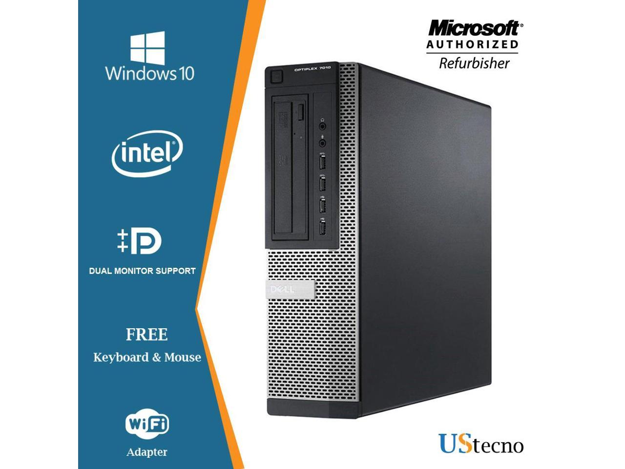 Dell Optiplex 7010 Desktop Computer Intel Core i5 3470 8GB 256GB SSD+500GB DVD Windows 10 Home New Free Keyboard, Mouse,Power cord,WiFi Adapter