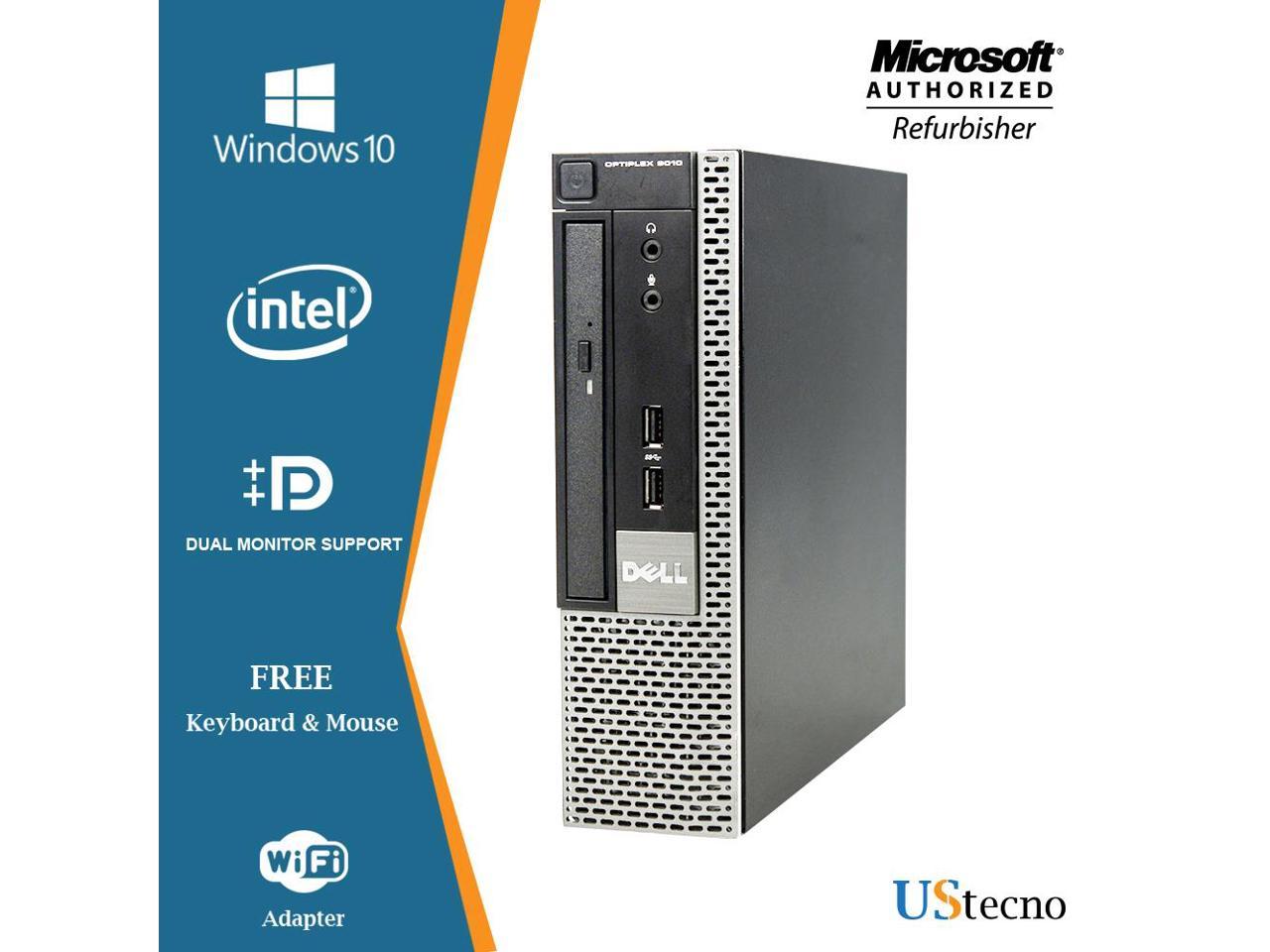 Dell Optiplex 9010 USFF Computer Intel Core i5 3470s 8GB 480GB SSD DVD Windows 10 Professional New Free Keyboard, Mouse,Power cord,WiFi Adapter
