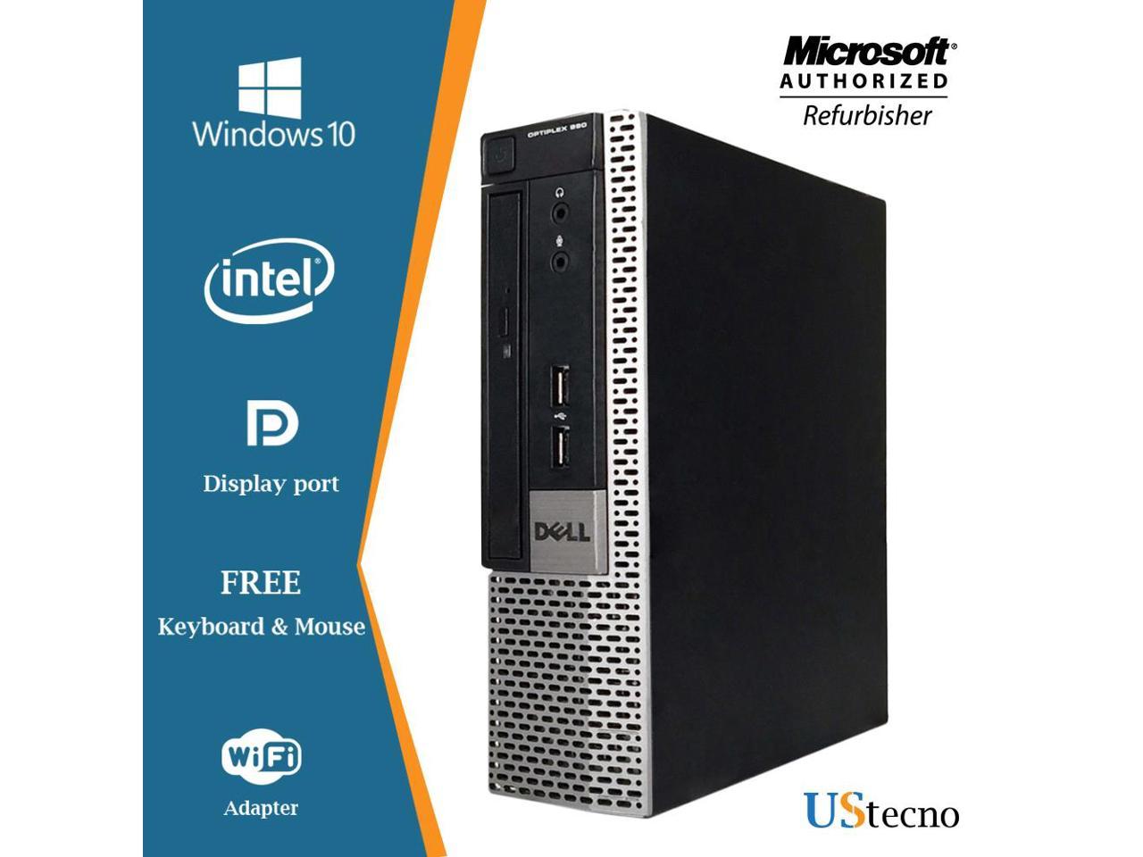 Dell Optiplex 990 USFF Computer Intel Core i5 2400S 8GB 256GB SSD DVD Windows 10 Professional New Free Keyboard, Mouse,Power cord,WiFi Adapter