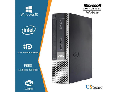 Dell Optiplex 9020 Ultra Small Form Factor Desktop Intel Core i5 4570S 4GB RAM New 128GB SSD WiFi, DVD, DP, VGA, USB 3.0,Windows 10 Pro 64 Bit