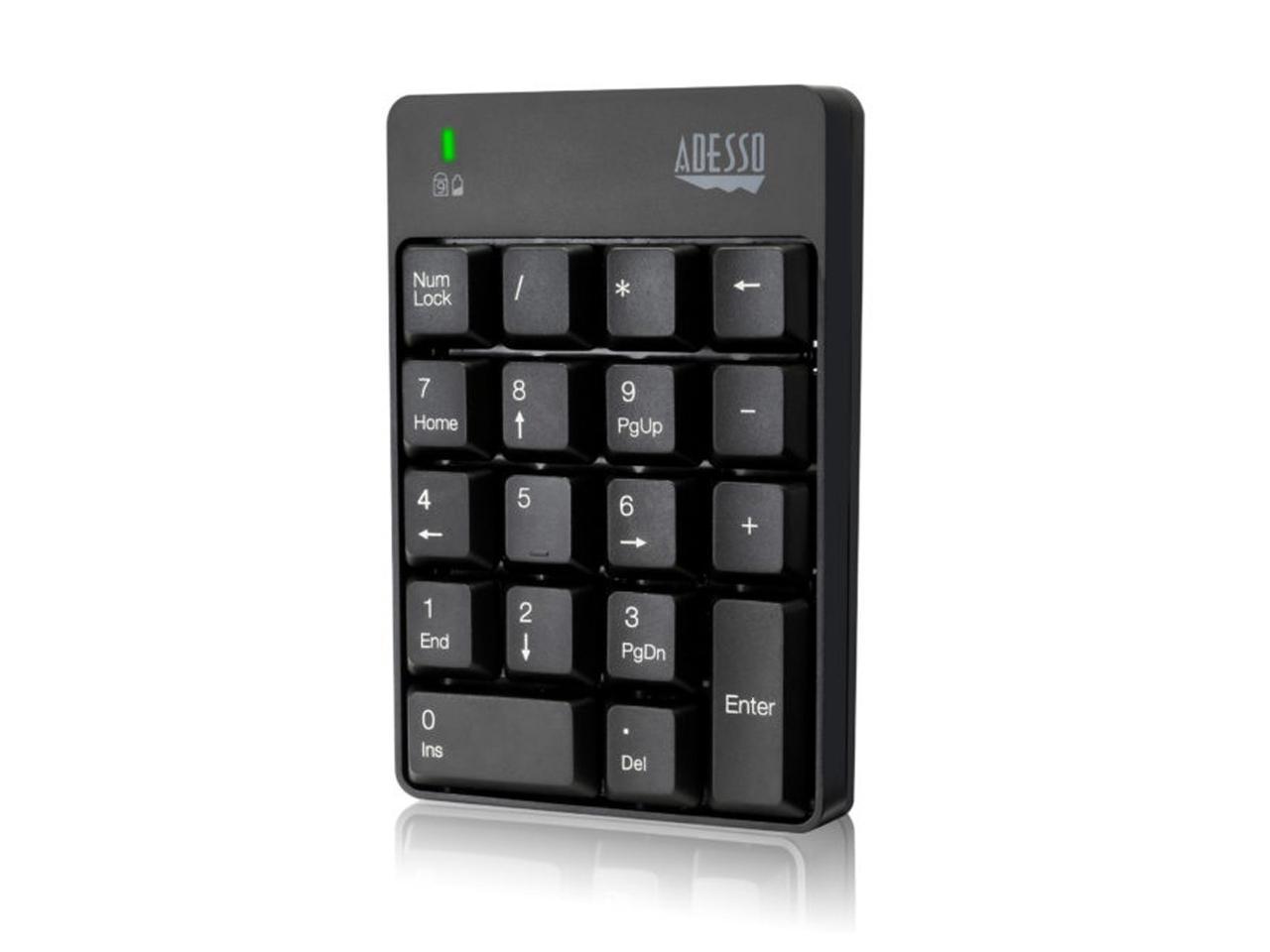 Adesso WKB-6010UB - Wireless Spill Resistant 18-Key Numeric Keypad