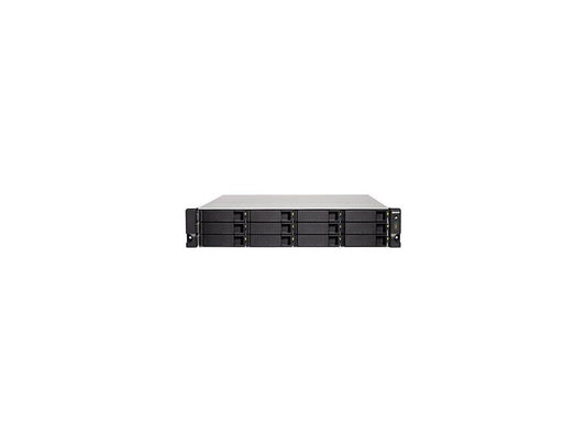 QNAP TS-1263XU-RP-4G-US 2U 12-Bay AMD 64bit x86-based NAS and iSCSI/IP-SAN, Quad Core 2.0GHz, 4GB RAM, 4 x 1GbE, 1 x 10GbE (10GBASE-T), Redundant PSU