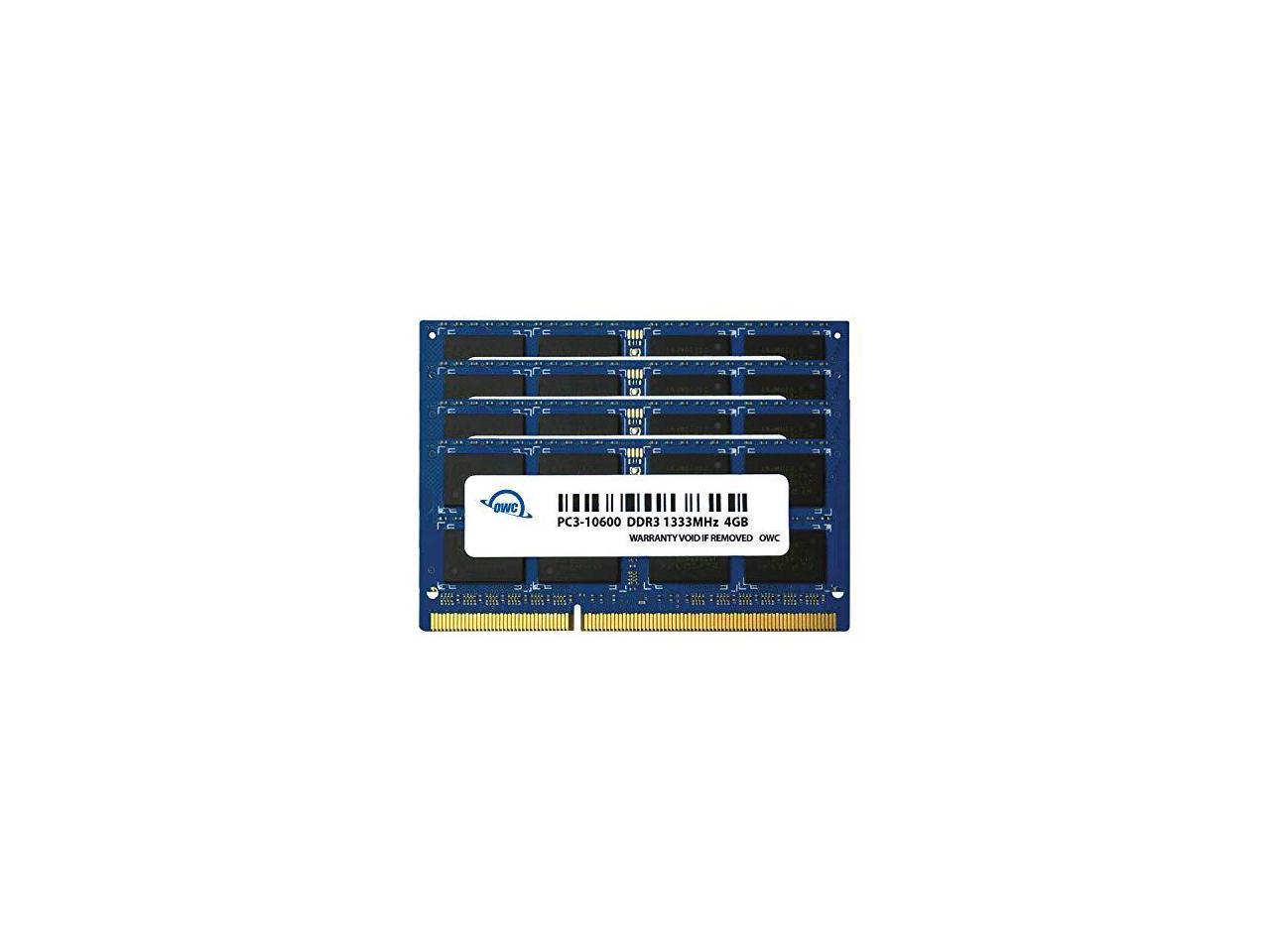 OWC 16GB ( 4x4GB ) PC3-10600 DDR3 1333MHz SODIMM 204 Pin Memory Upgrade Kit For Mid 2010/2011 21.5" & 27" iMac (except 3.2GHz i3 Model). Model OWC1333DDR3S16S