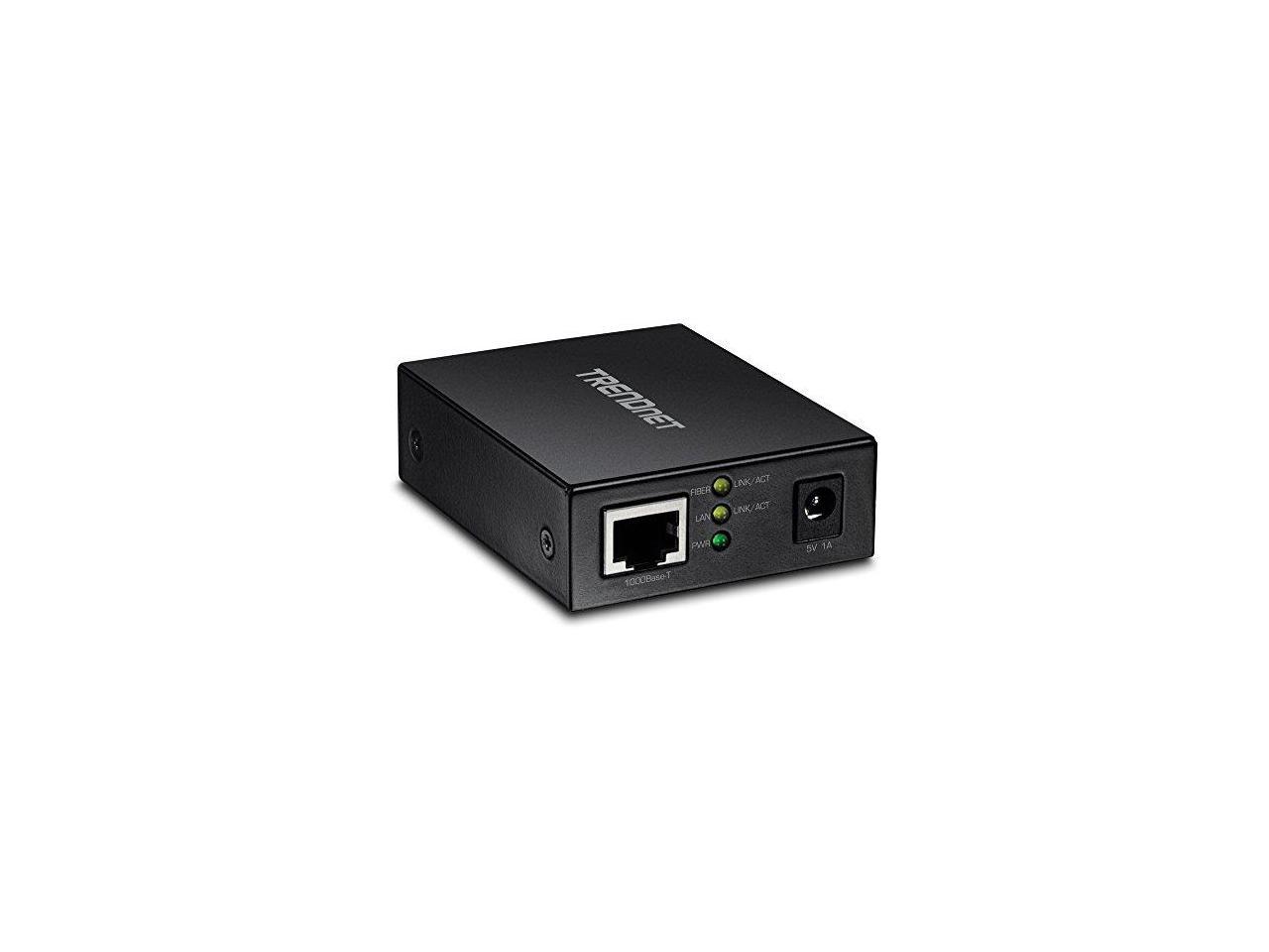 TRENDnet 1000BASE-T to SFP Fiber Media Converter, Gigabit Ethernet to SFP Media Converter, 4Gbps Switching Capacity, TFC-GSFP