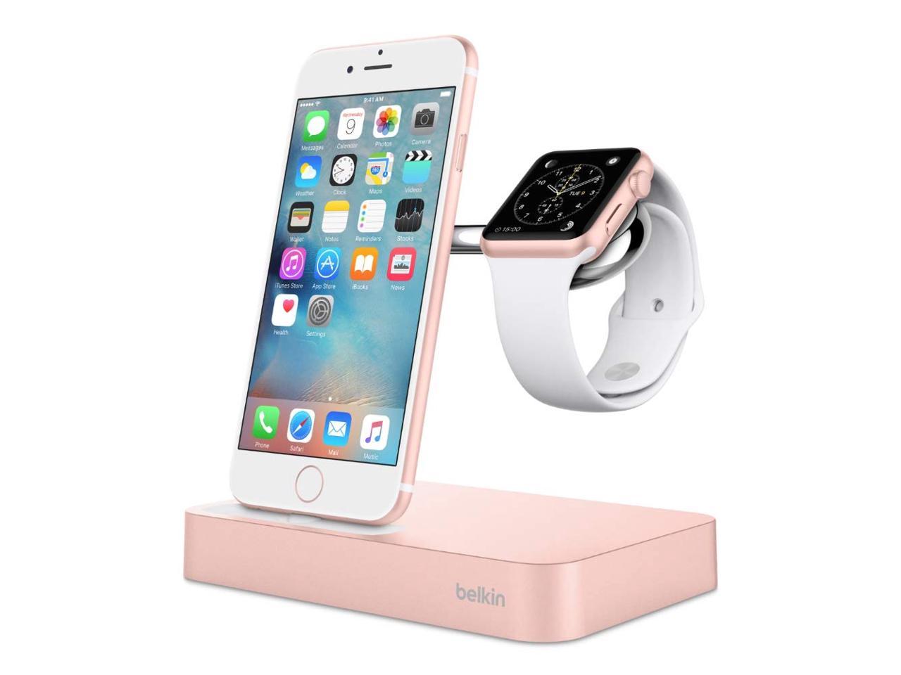 Belkin F8J183ttC00-APL Valet Charging Dock for iPhone and Apple Watch Series, Rose Gold