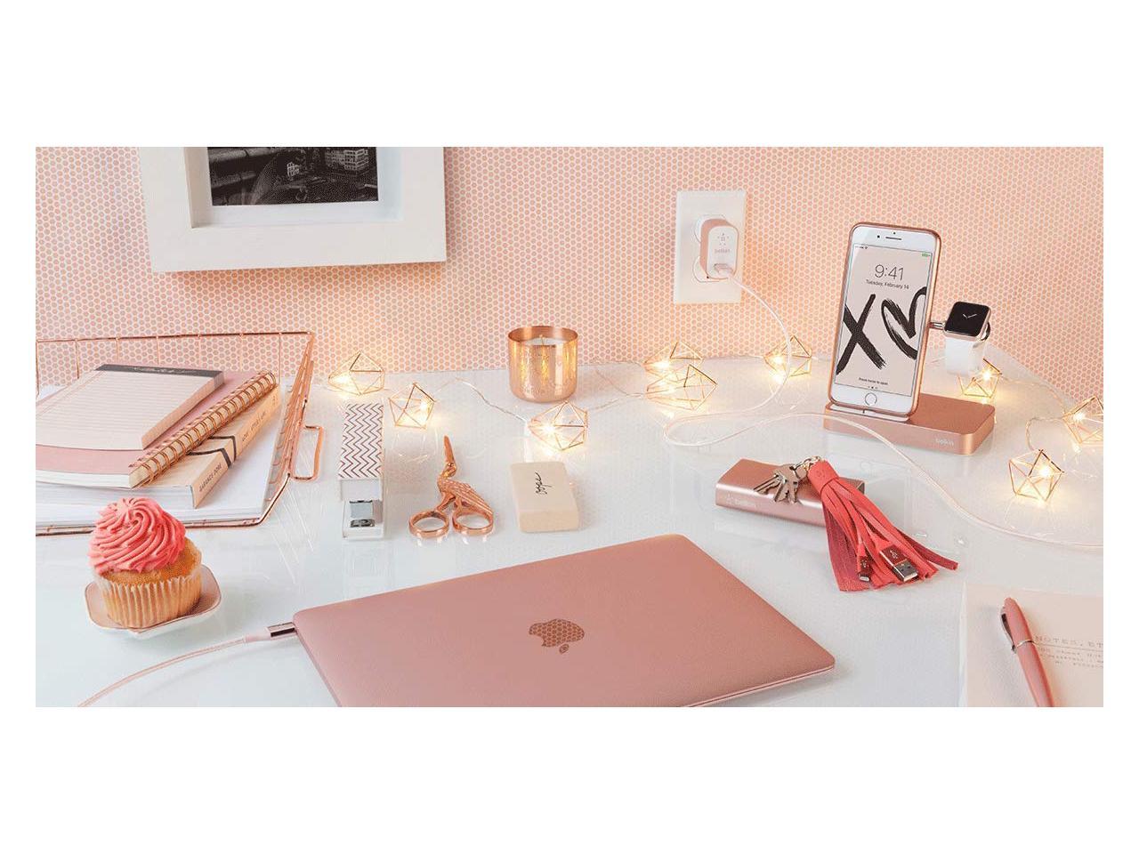 Belkin F8J183ttC00-APL Valet Charging Dock for iPhone and Apple Watch Series, Rose Gold