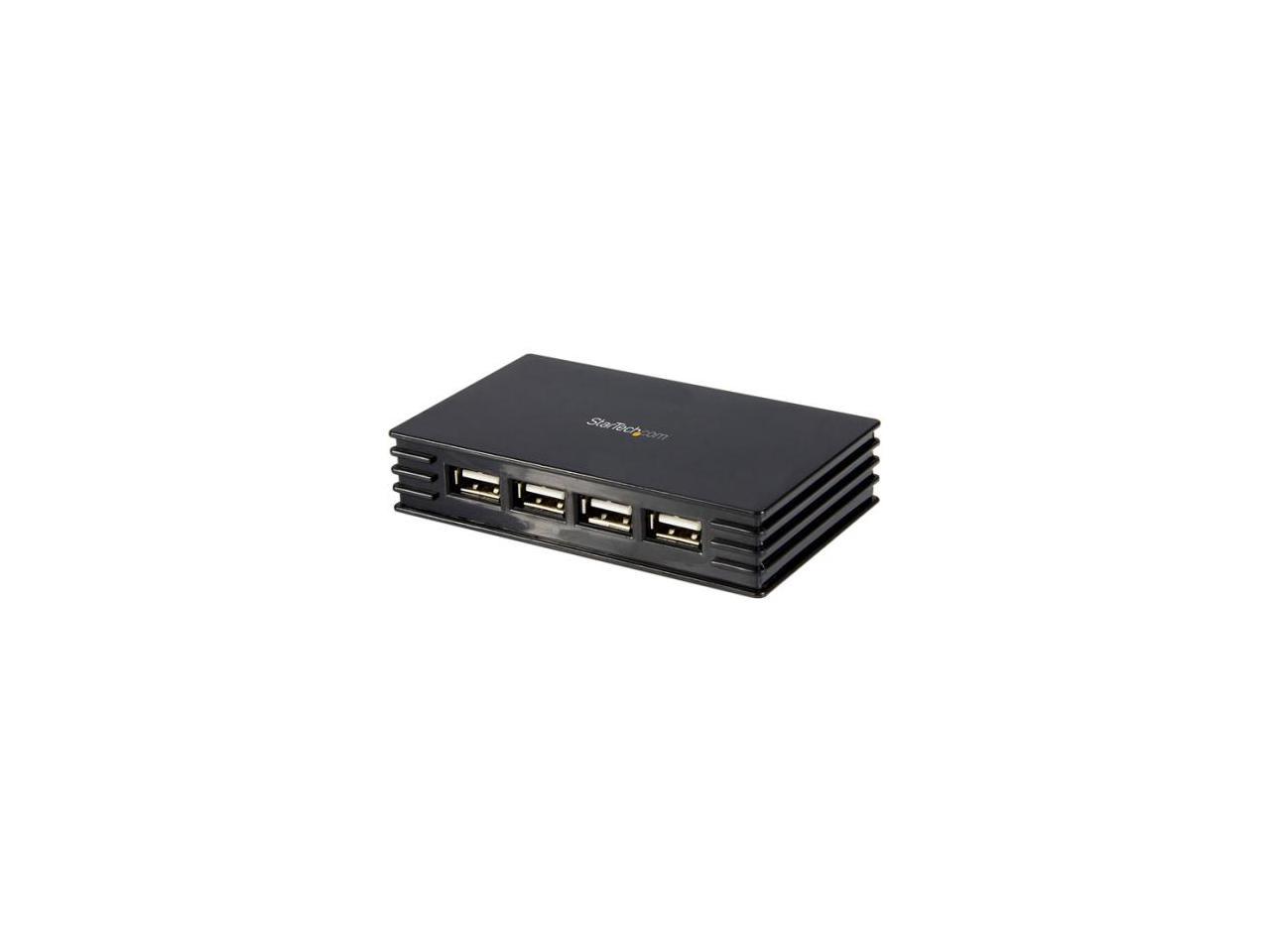StarTech.com ST4202USB 4 Port Compact Black USB 2.0 Hub - 4-Port USB Hub - Portable USB 2.0 Hub - Includes Optional Power Adapter