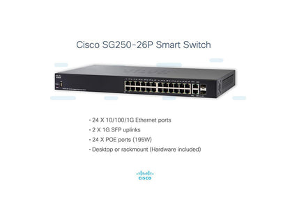 Cisco Small Business SG250-26P-K9 24-Port Gigabit Ethernet Switch