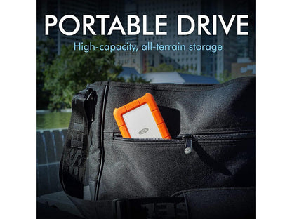 LaCie Rugged USB-C 2TB External Hard Drive Portable HDD – USB 3.0 compatible, Drop Shock Dust Rain Resistant, for Mac and PC Computer Desktop Workstation Laptop, 1 Month Adobe CC (STFR2000800)