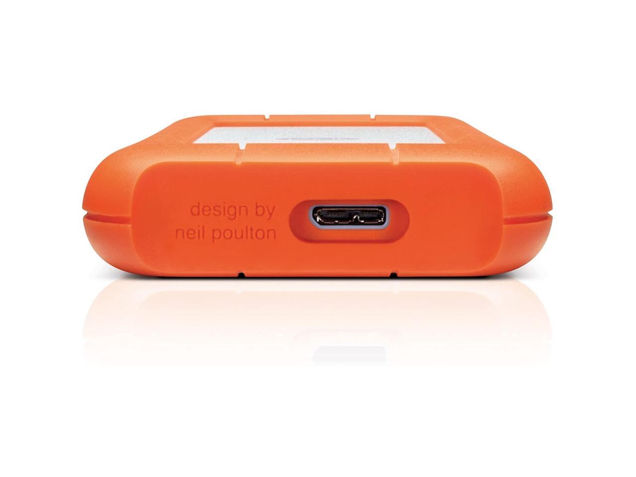 LaCie LAC9000298 Rugged Mini 2TB External Hard Drive Portable HDD - USB 3.0 USB 2.0 Compatible, Drop Shock Dust Rain Resistant Shuttle Drive, For Mac And PC Computer Desktop Workstation PC Laptop