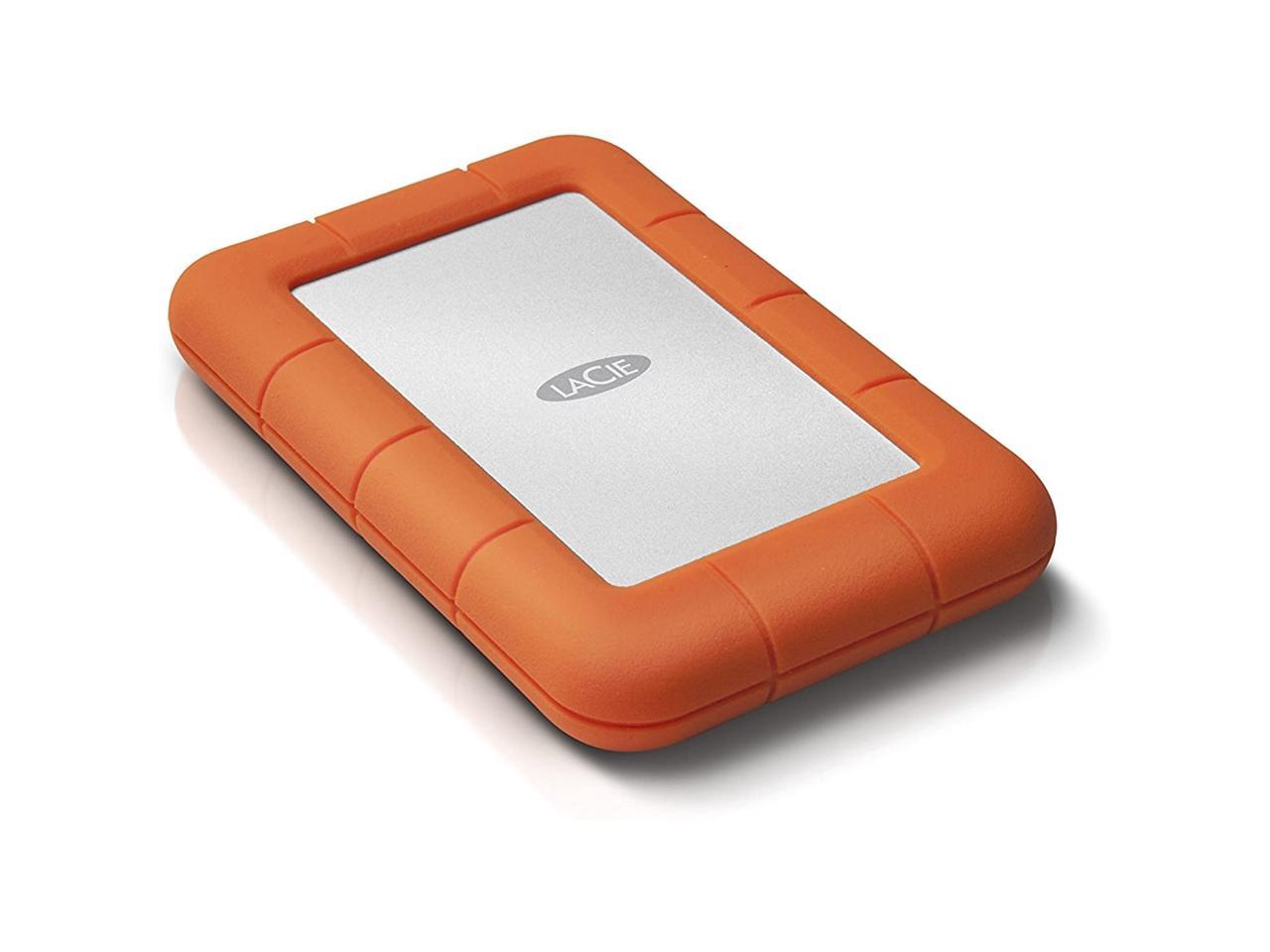 LaCie LAC9000298 Rugged Mini 2TB External Hard Drive Portable HDD - USB 3.0 USB 2.0 Compatible, Drop Shock Dust Rain Resistant Shuttle Drive, For Mac And PC Computer Desktop Workstation PC Laptop