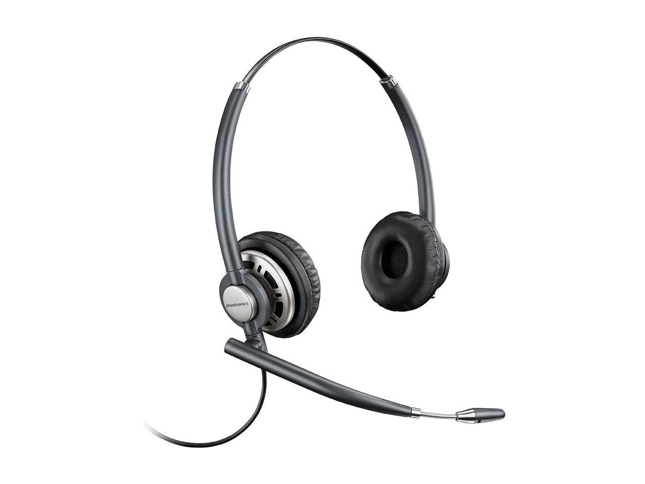 Plantronics HW720 Binaural Headset - Stereo - Wired - Over-the-head - Binaural - Circumaural - Noise Cancelling Microphone - Black
