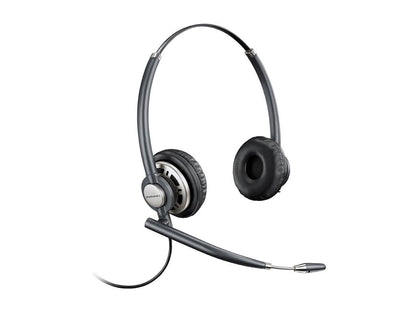 Plantronics HW720 Binaural Headset - Stereo - Wired - Over-the-head - Binaural - Circumaural - Noise Cancelling Microphone - Black