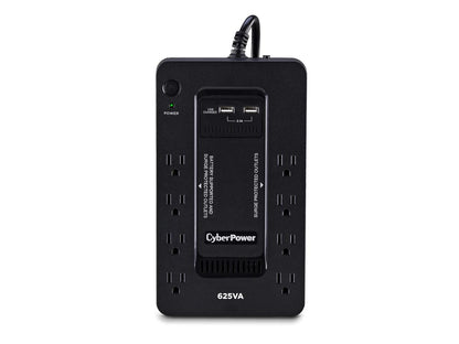 CyberPower ST625U Standby UPS System, 625 VA / 360 Watts, 8 Outlets, 2 USB Charging Ports, Compact