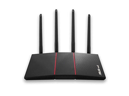 ASUS RT-AX55 AX1800 Dual Band WiFi 6 Gigabit Router, 802.11ax, Lifetime Internet Security, Parental Control, Mesh WiFi Support, MU-MIMO, OFDMA, 4 Gigabit LAN Ports, Beamforming (RT-AX55(Black))