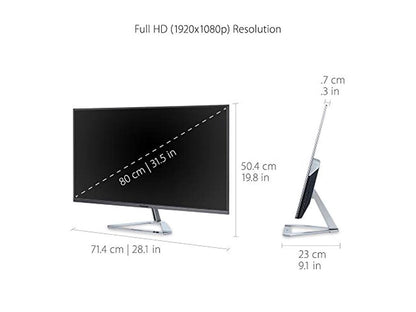 ViewSonic VX3276-MHD 32 Inch 1080p Frameless Widescreen IPS Monitor with Screen Split Capability HDMI and DisplayPort (VX3276-mhd)