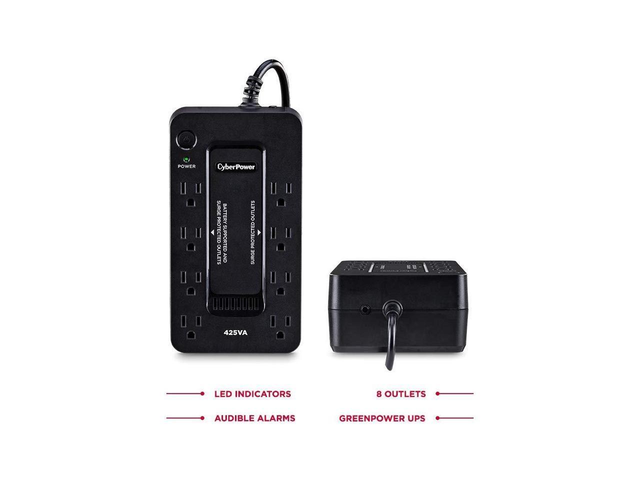 CyberPower ST425 Standby UPS System, 425 VA / 260 Watts, 8 Outlets, Compact