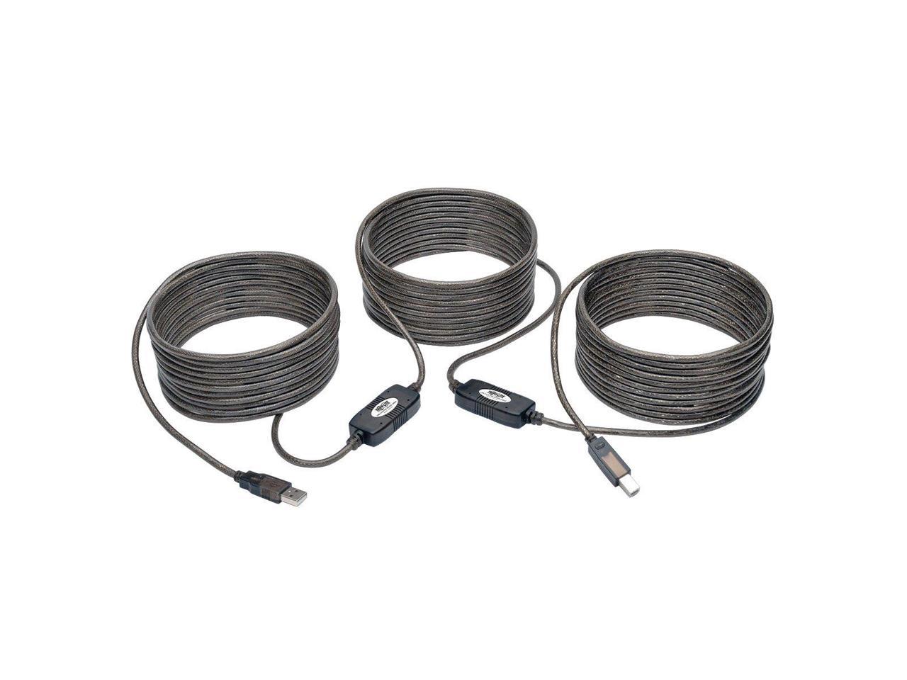 Tripp Lite USB 2.0 Hi-Speed Active Repeater Cable A/B M/M 480Mbps 50' 50ft