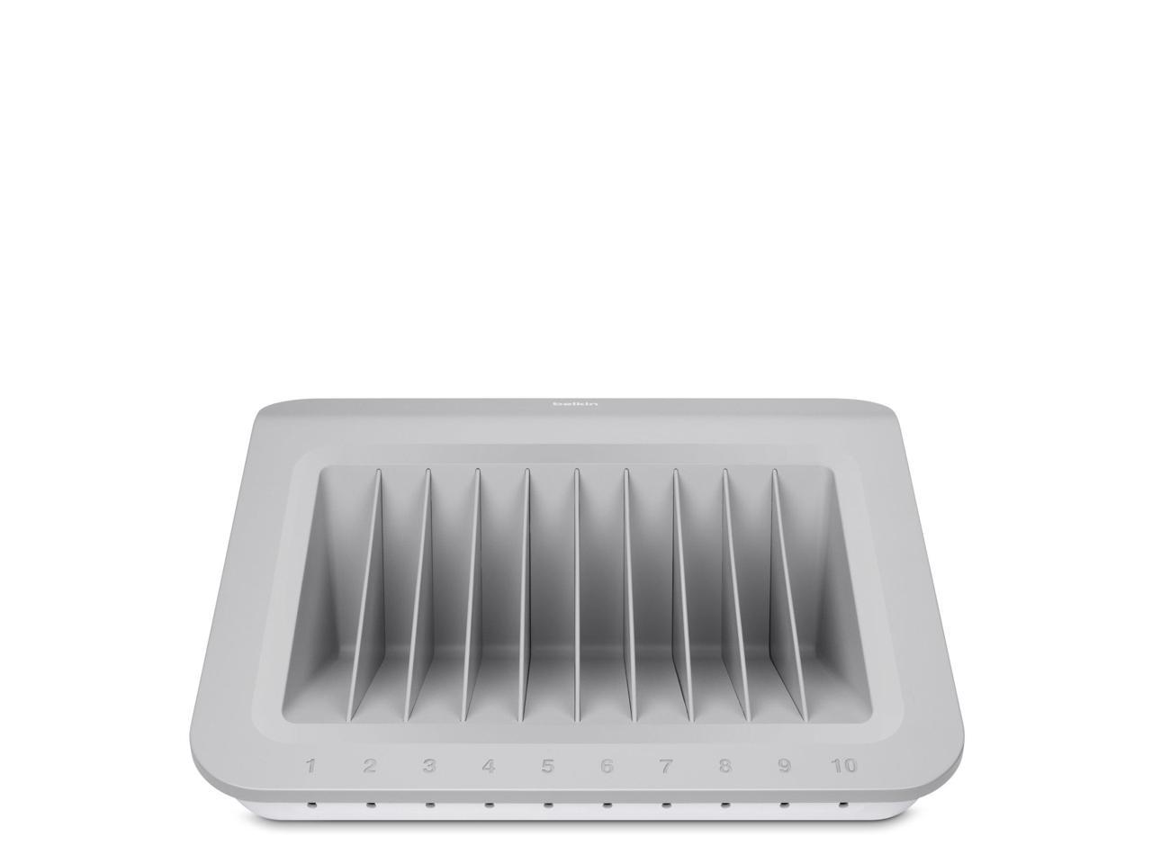 Belkin Store-and-Charge Station - Wired - Tablet PC, e-book Reader - Charging Capability - Gray,