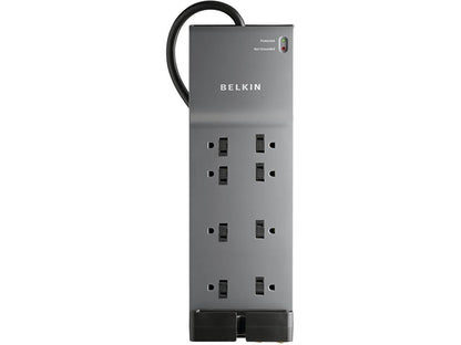 Belkin BE108230-06 8-Outlet Power Strip Surge Protector w/Flat Plug, 6ft Cord (3,550 Joules),Black & 6-Outlet USB Surge Protector w/Wall Mount (900 Joules)