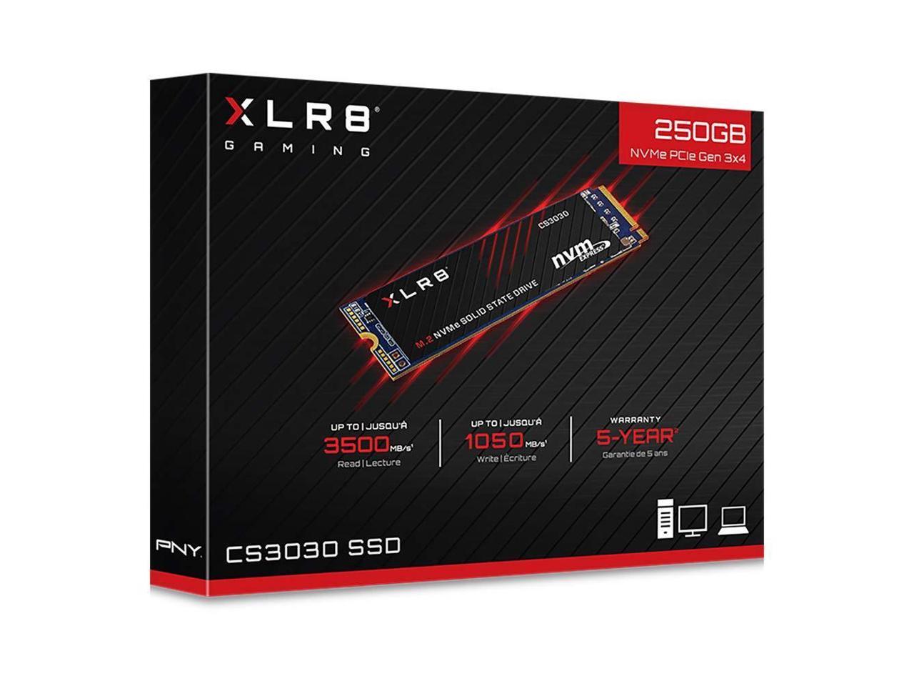 PNY XLR8 CS3030 250GB M.2 Nvme Internal Solid State Drive (SSD) - M280CS3030-250-Rb