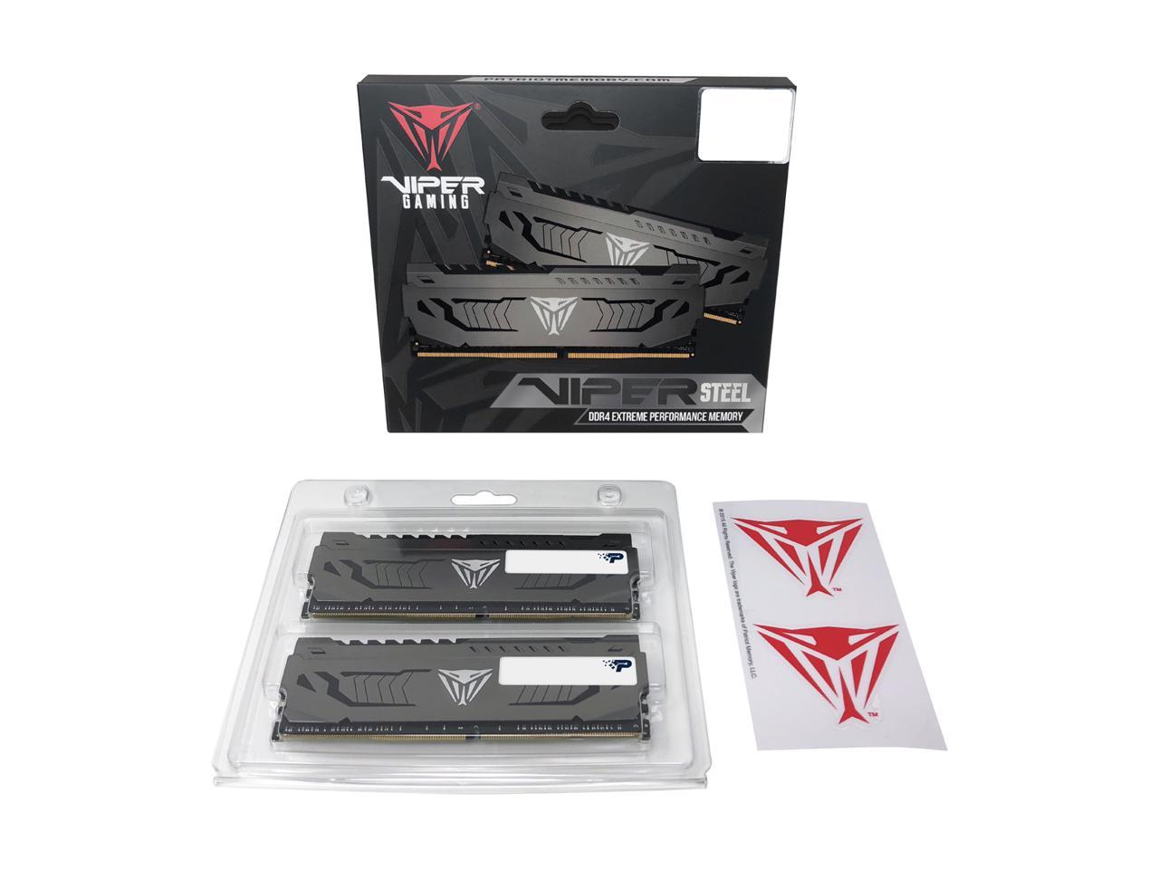 Patriot Viper Steel 16GB (2 x 8GB) 288-Pin DDR4 3000MHz (PC4 24000) Desktop Memory Model PVS416G300C6K