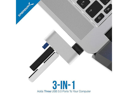 Sabrent Premium 3-Port Aluminum Mini USB 3.0 Hub [90°/180° Degree Rotatable] (HB-R3MC)