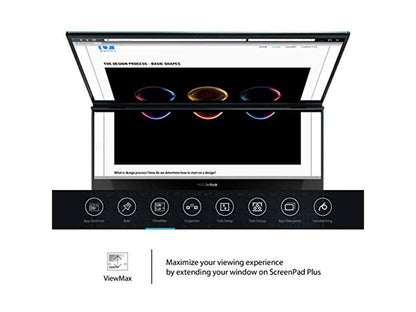 ASUS ZenBook Pro Duo UX581 Laptop, 15.6" 4K UHD NanoEdge Touch Display, Intel Core i9-10980HK, 32GB RAM, 1TB PCIe SSD, GeForce RTX 2060, ScreenPad Plus, Windows 10 Pro, Celestial Blue, UX581LV-XS94T