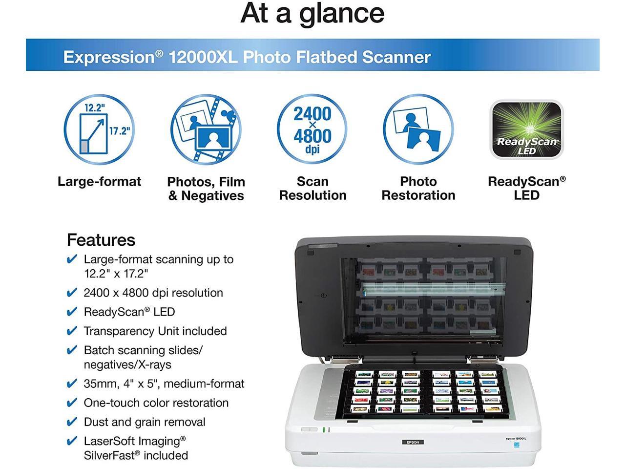EPSON 12000XL-PH EXPRESSION 12000XL-PH PHOTO SCANNER W/ TRANSPARENCY UNIT