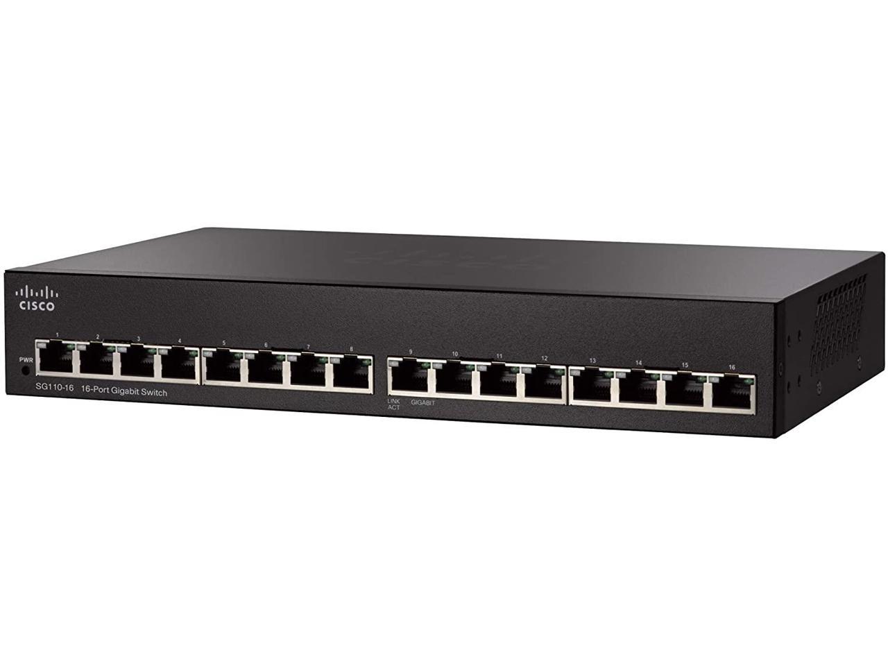Cisco 16 Ports 2 Layer Supported Ethernet Switch Model SG110-16-NA
