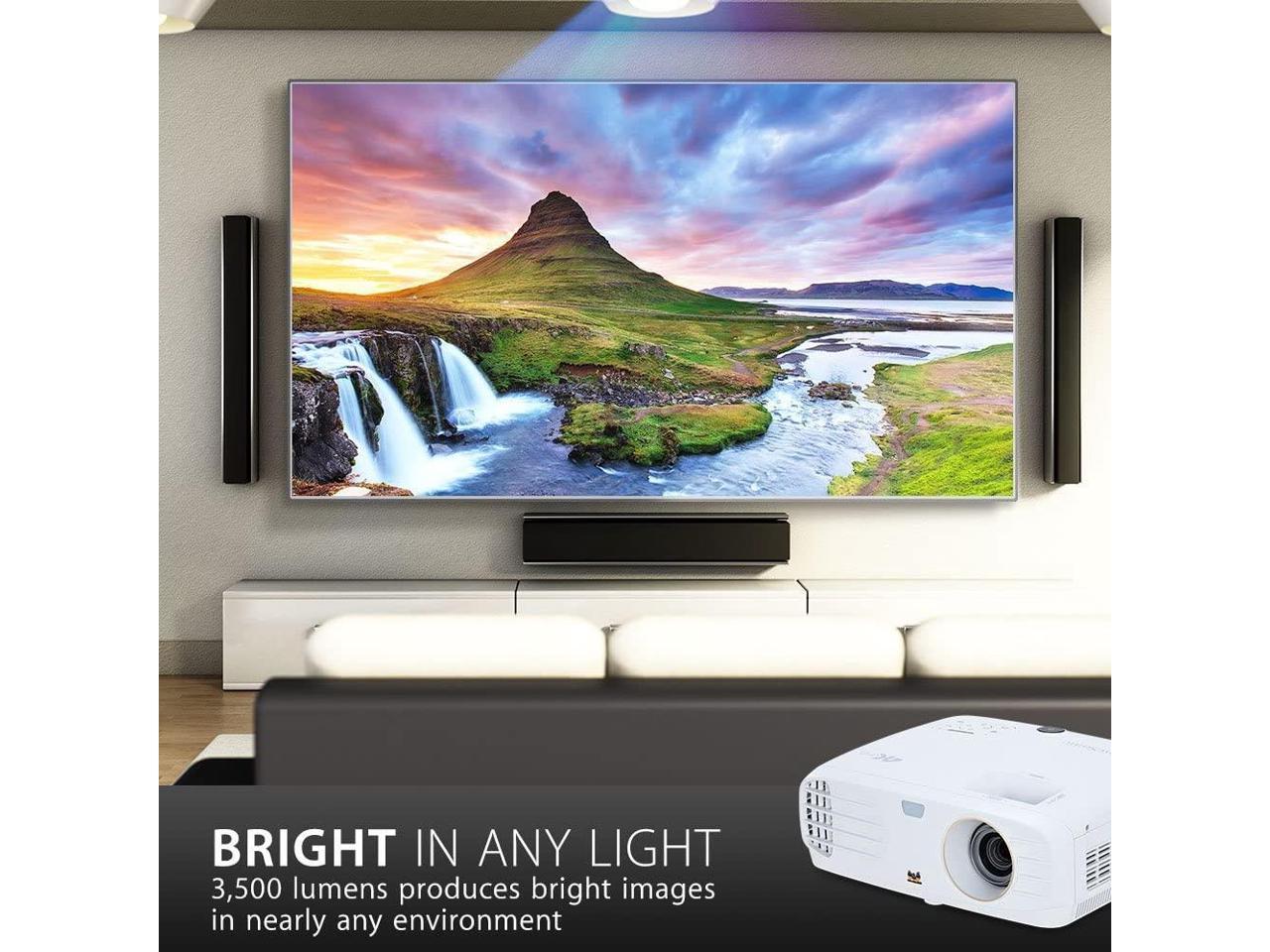 ViewSonic True 4K Projector with 3500 Lumens HDR Support and Dual HDMI for Home Theater Day and Night, Stream Netflix with Dongle (PX747-4K)